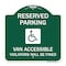 Signmission Reserved Parking Van Accessible Violators Will Be Fined With Graphic, Green & White, GW-1818-23000 A-DES-GW-1818-23000 - alternate 1